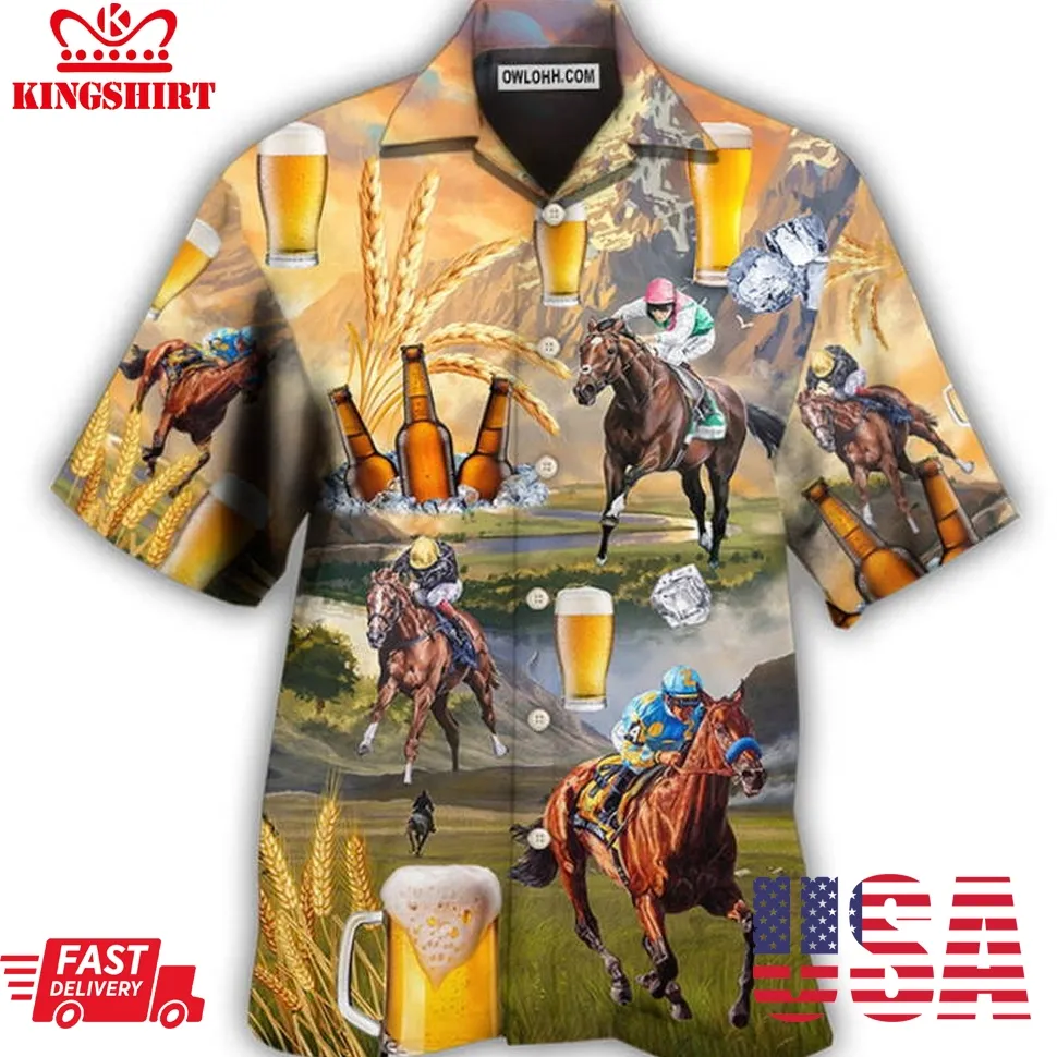 Beer And Horse Racing On The Steppe Hawaiian Shirt Plus Size