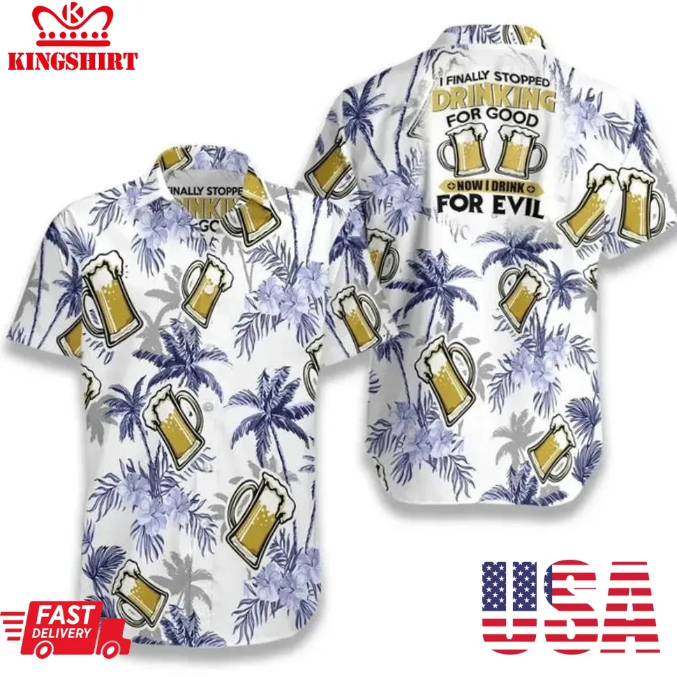 Beer Coconut Tree Hawaiian Shirt Size up S to 5XL