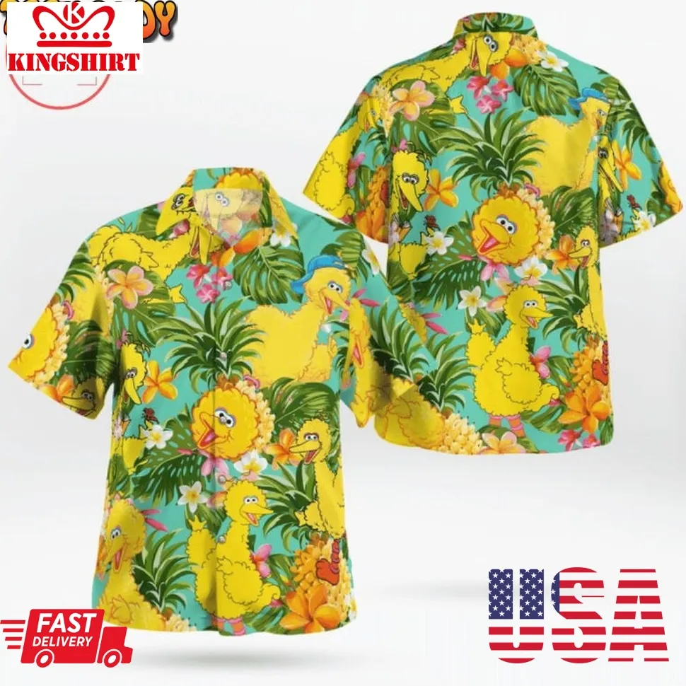 Big Bird Tropical Hawaiian Shirt Plus Size