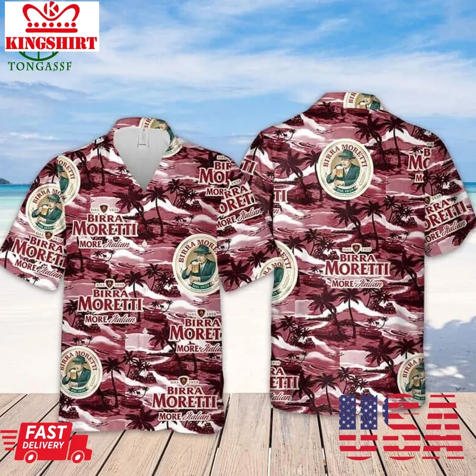 Birra Moretti Beer Island Pattern Hawaiian Shirt Beach Gift For Friend Plus Size