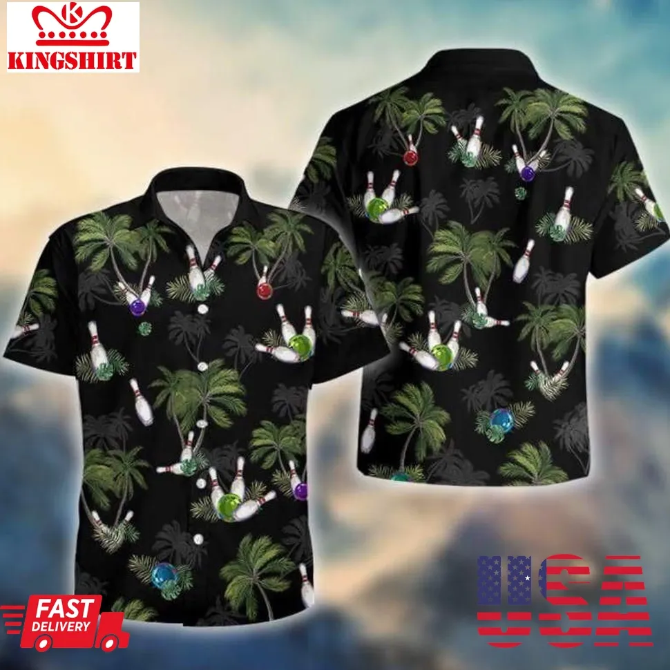 Black Bowling Coconut Hawaiian Shirt Unisex
