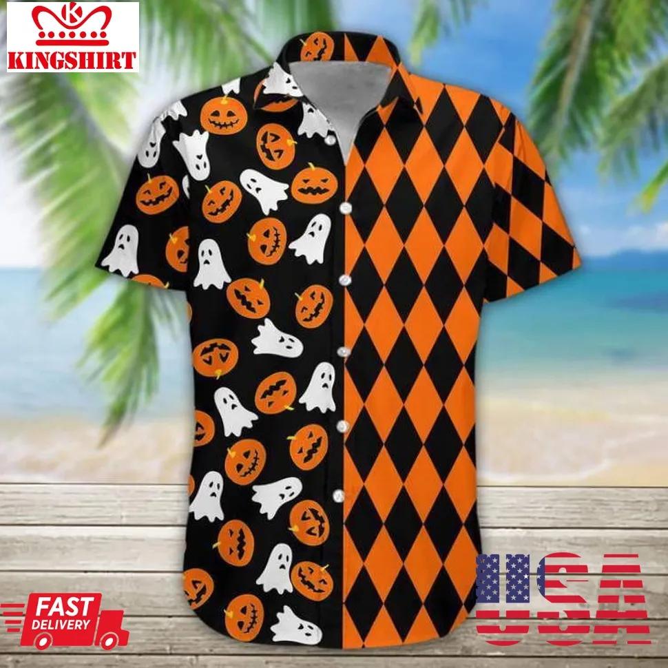 Boo Pumpkin Halloween Hawaiian Shirt Unisex