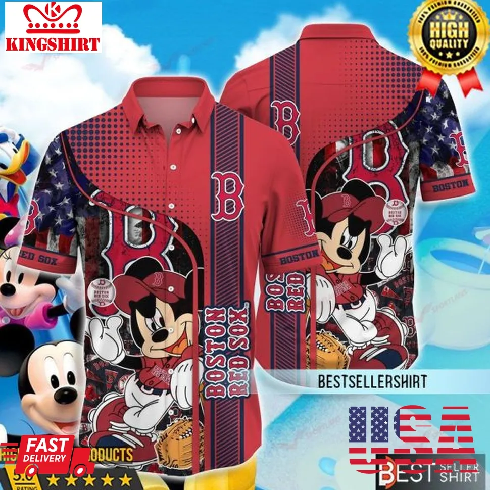Boston Red Sox Mlb Hawaiian Shirt 2023 Disney Mickey Mouse Unisex