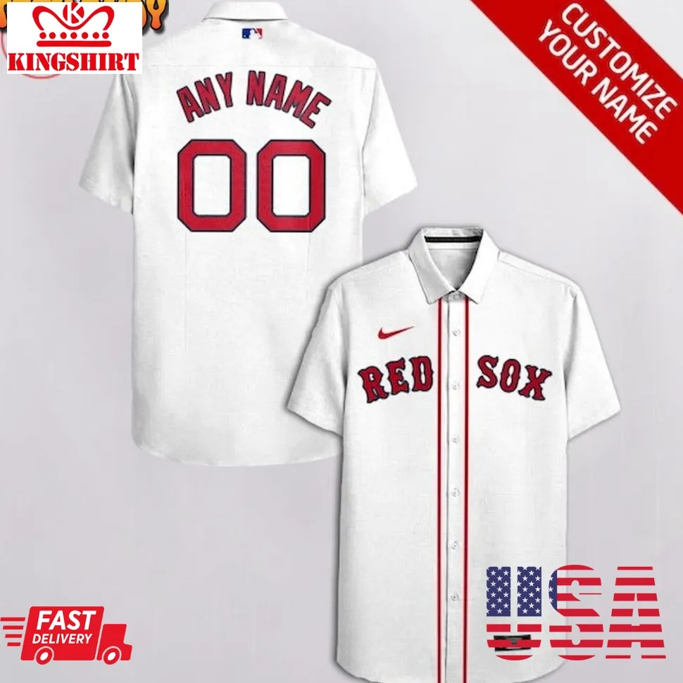 Boston Red Sox Personalized Hawaiian Shirt Size up S to 5XL