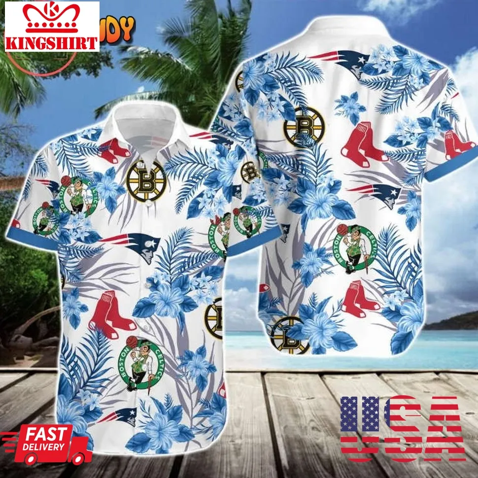 Boston Sports Hawaiian Shirt Size up S to 5XL