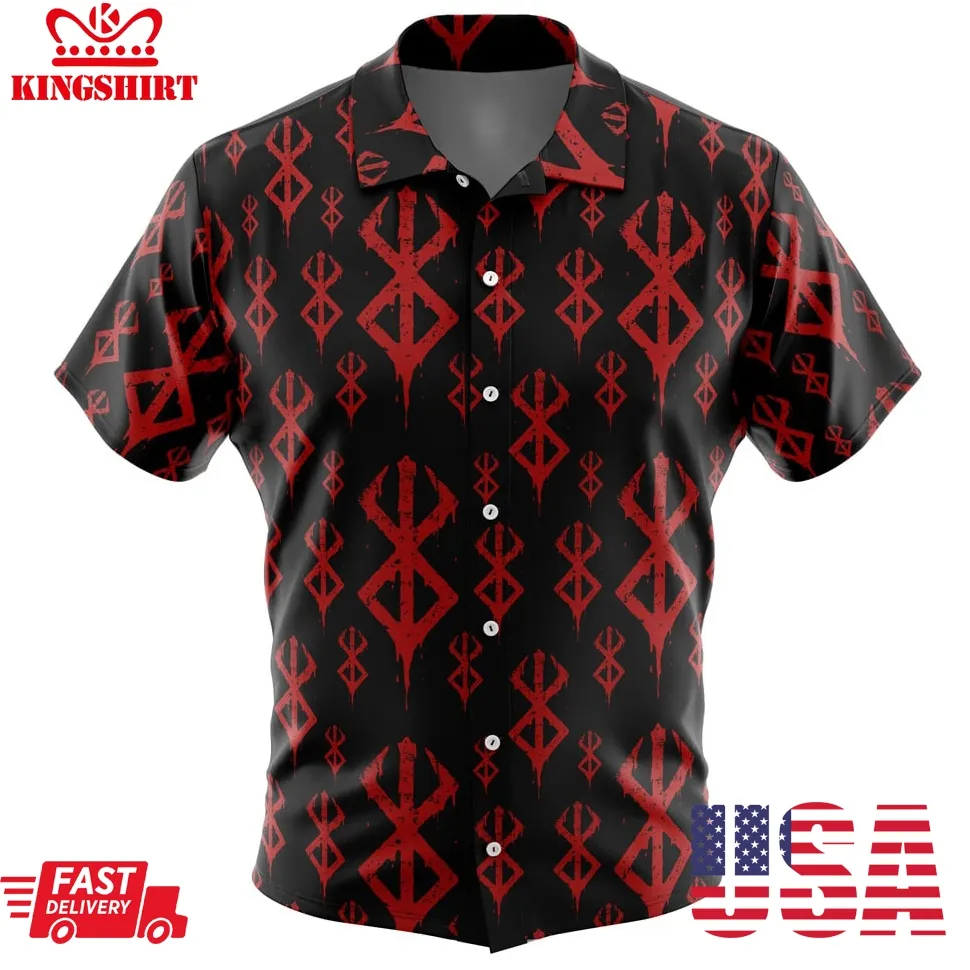 Brand Of Sacrifice Berserk Button Up Hawaiian Shirt Size up S to 5XL