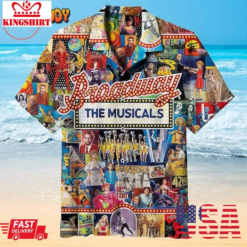 Broadway The Musicals Hawaiian Shirt Size up S to 5XL