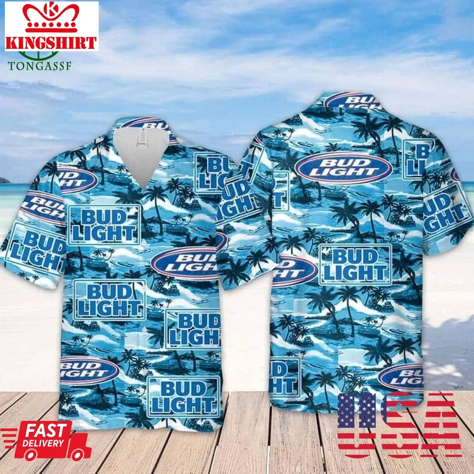 Bud Light Beer Hawaiian Shirt Beach Pattern Gift For Him And Her Plus Size