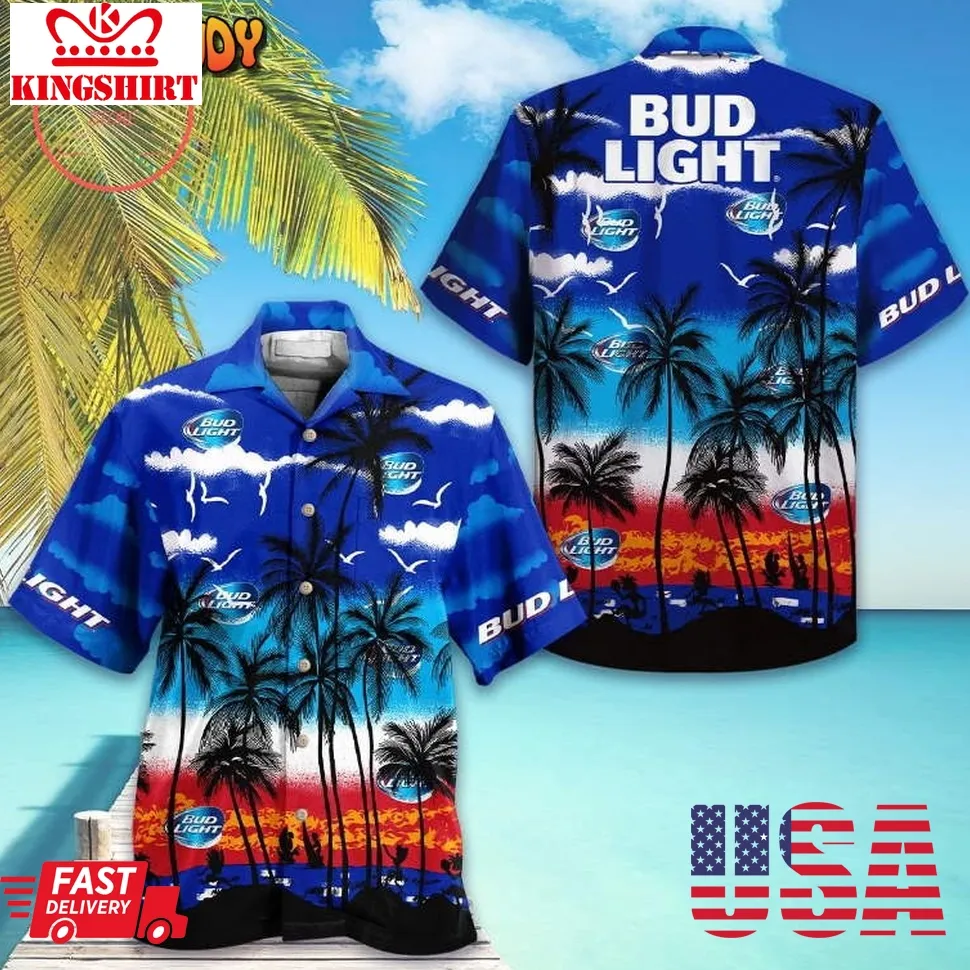 Bud Light Palm Hawaiian Shirt Unisex