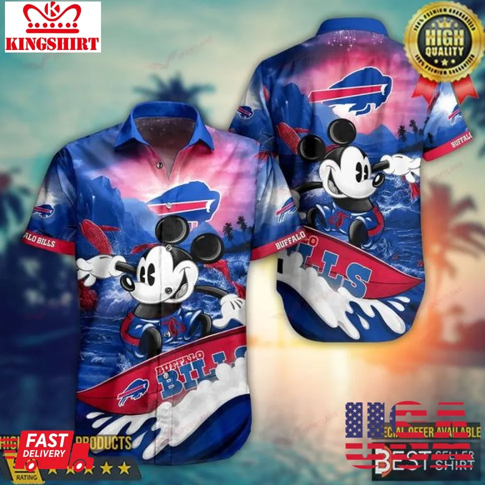 Buffalo Bills Mickey Mouse Nfl Disney Hawaiian Shirt Dad Gifts Size up S to 5XL