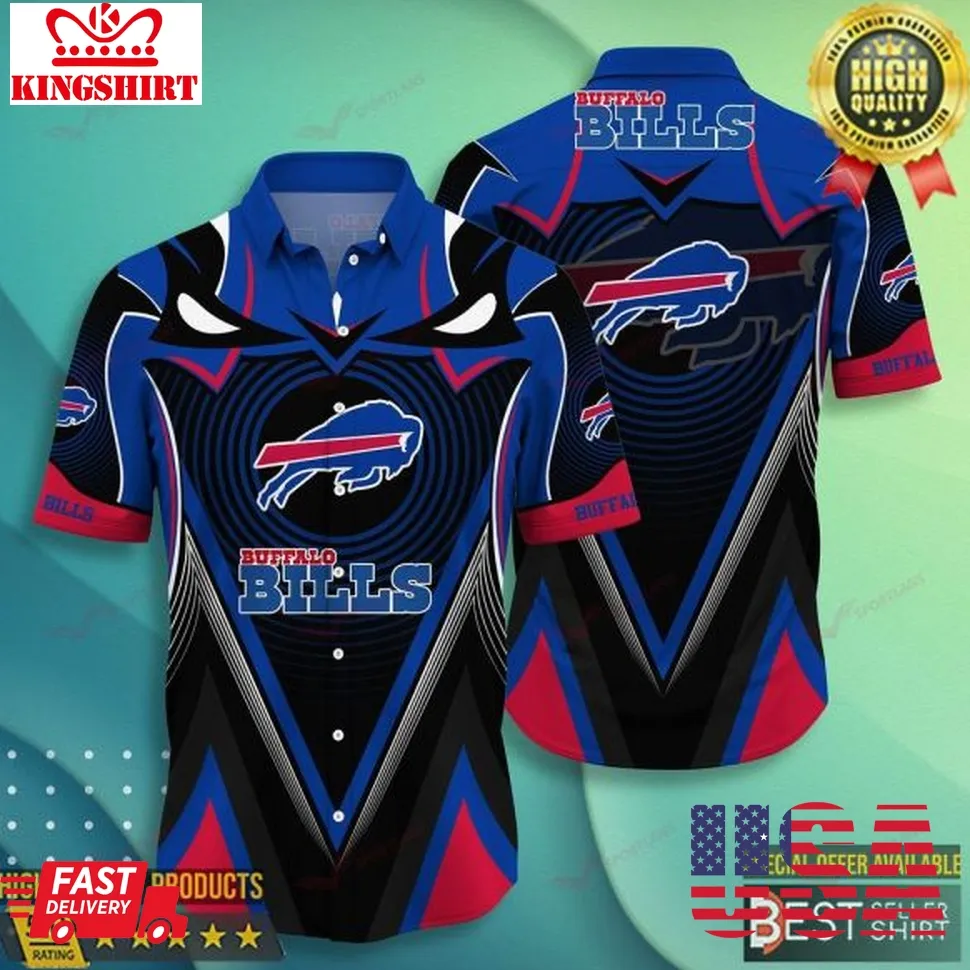 Buffalo Bills Nfl Black Blue Hawaiian Shirts Dad Gifts Personalized Gifts Size up S to 5XL