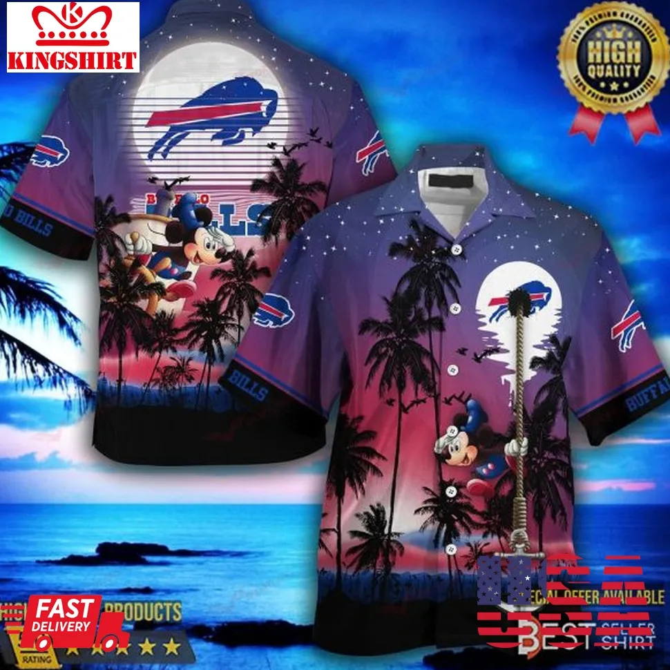 Buffalo Bills Nfl Disney Hawaiian Shirt Dad Gifts Mickey Mouse Shirt Size up S to 5XL
