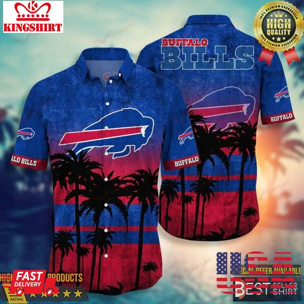 Buffalo Bills Nfl Hawaiian Shirt Dad Gifts Personalized Gifts Tropical Coconut Trees Plus Size