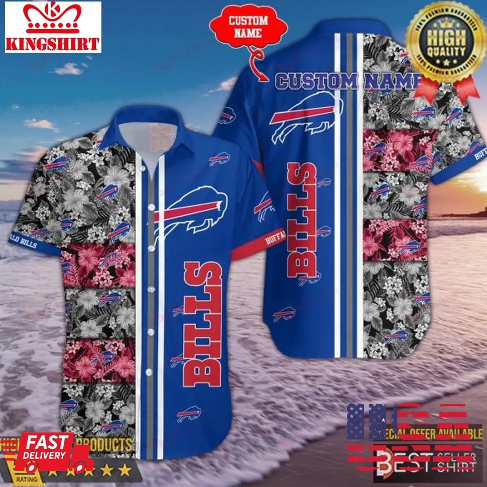 Buffalo Bills Nfl Vintage Floral Hawaiian Shirt Dad Gifts Personalized Gifts Unisex
