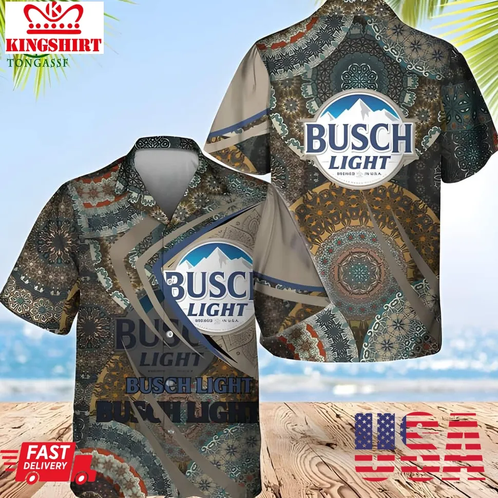 Busch Light Hawaiian Shirt Boho Mandala Pattern Beer Lovers Gift Unisex