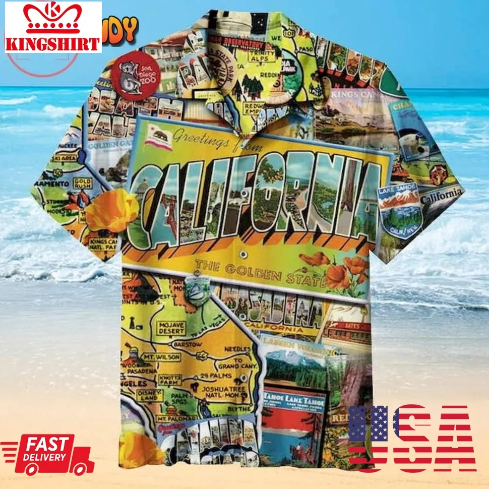 California Dream Hawaiian Shirt Size up S to 5XL