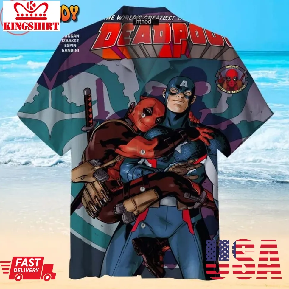 Captain America And Deadpool Hawaiian Shirt Plus Size