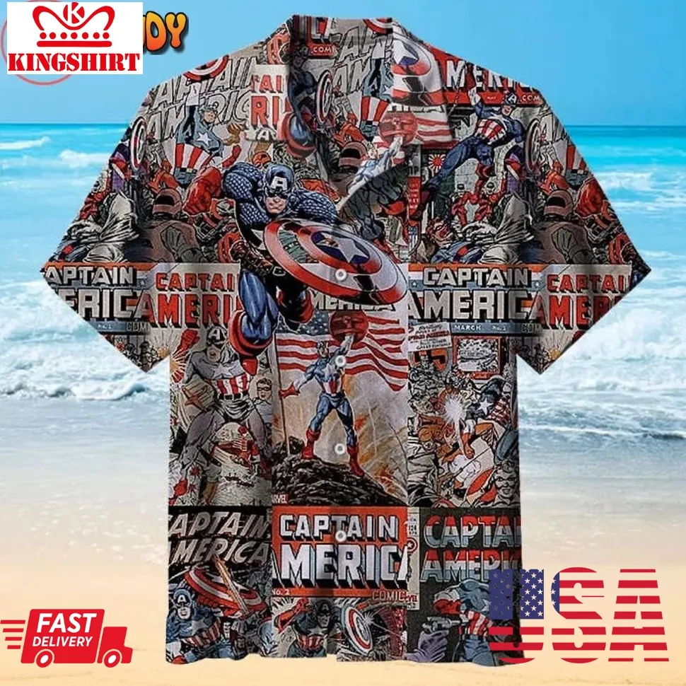 Captain America Hawaiian Shirt Size up S to 5XL