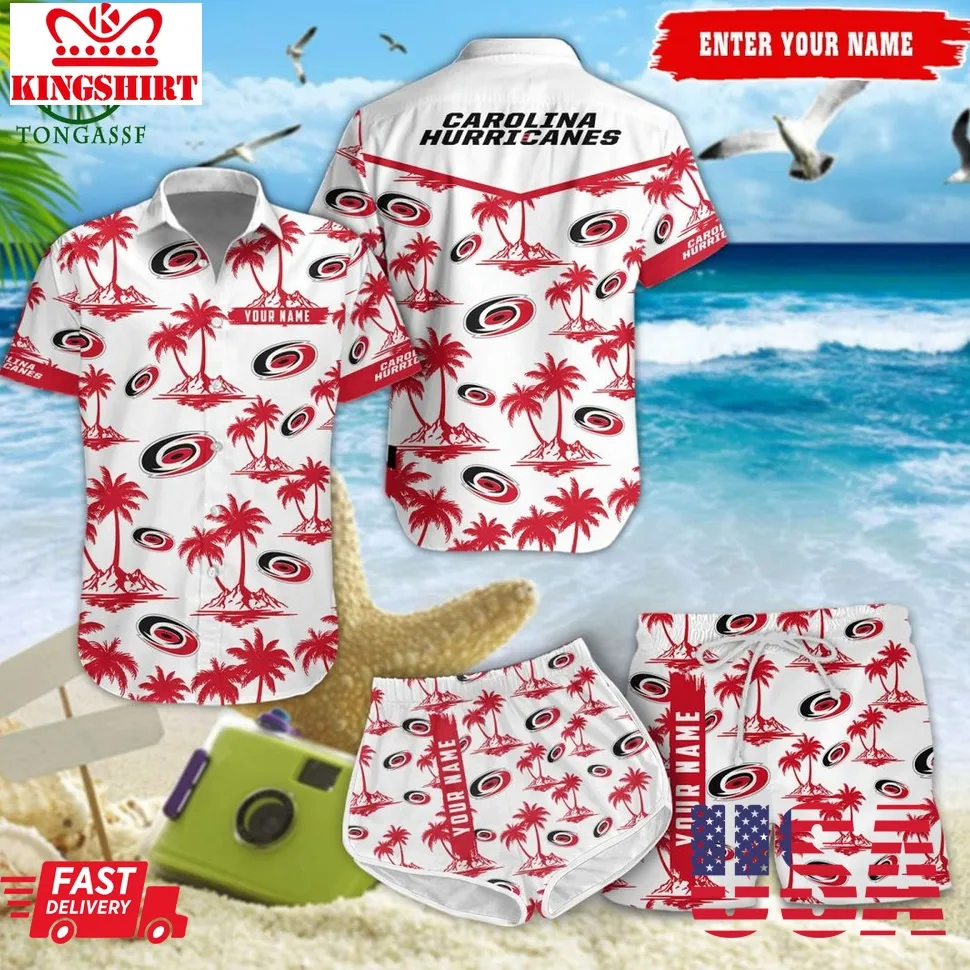 Carolina Hurricanes Coconut Nhl Hawaiian Shirt Shorts Unisex