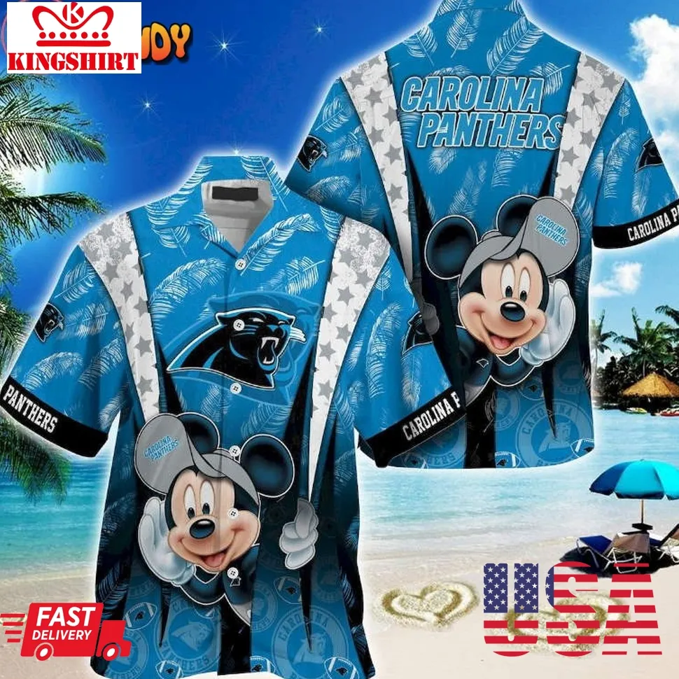 Carolina Panthers Mickey Mouse Hawaiian Shirt Size up S to 5XL