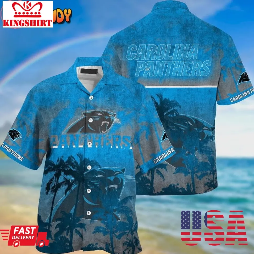 Carolina Panthers Palm Hawaiian Shirt Unisex