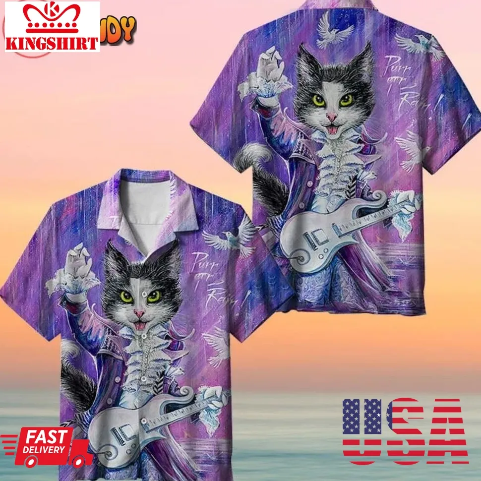 Cat Playing The Guitar Hawaiian Shirt Plus Size