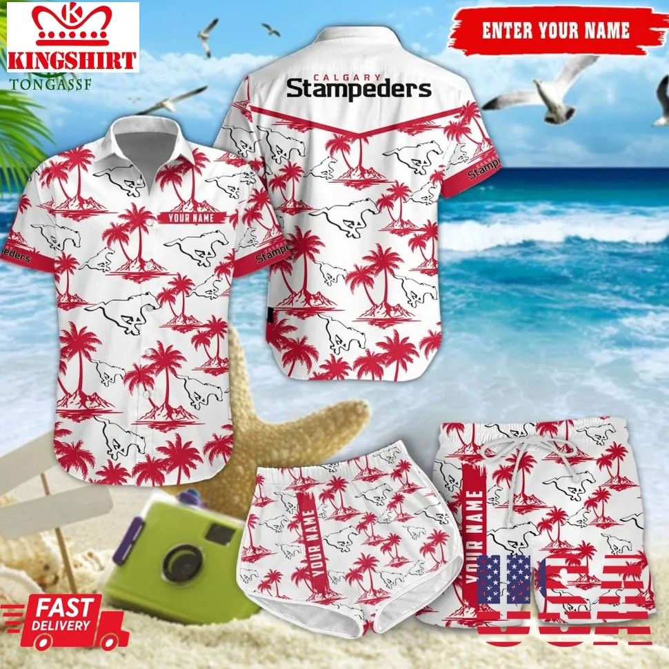 Cfl Calgary Stampeders Canadian League Custom Hawaiian Shirt Size up S to 5XL