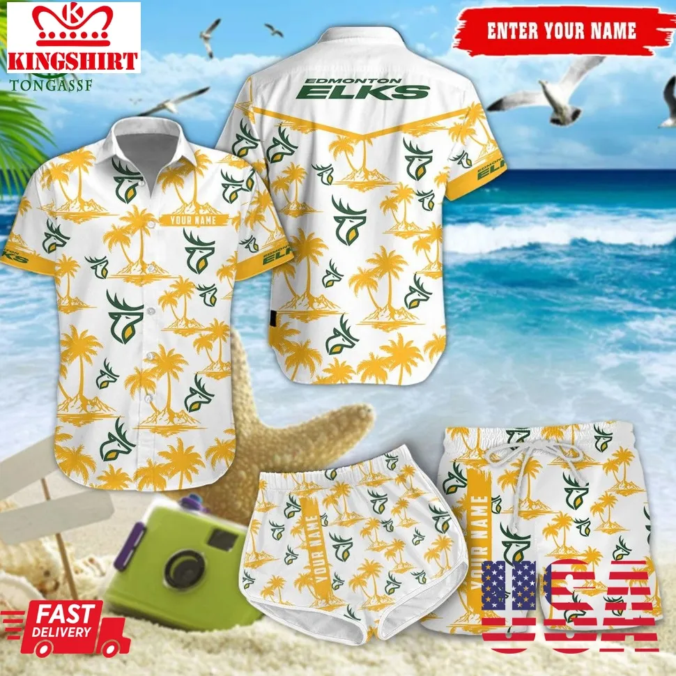 Cfl Edmonton Eskimos Canadian League Custom Hawaiian Shirt Unisex