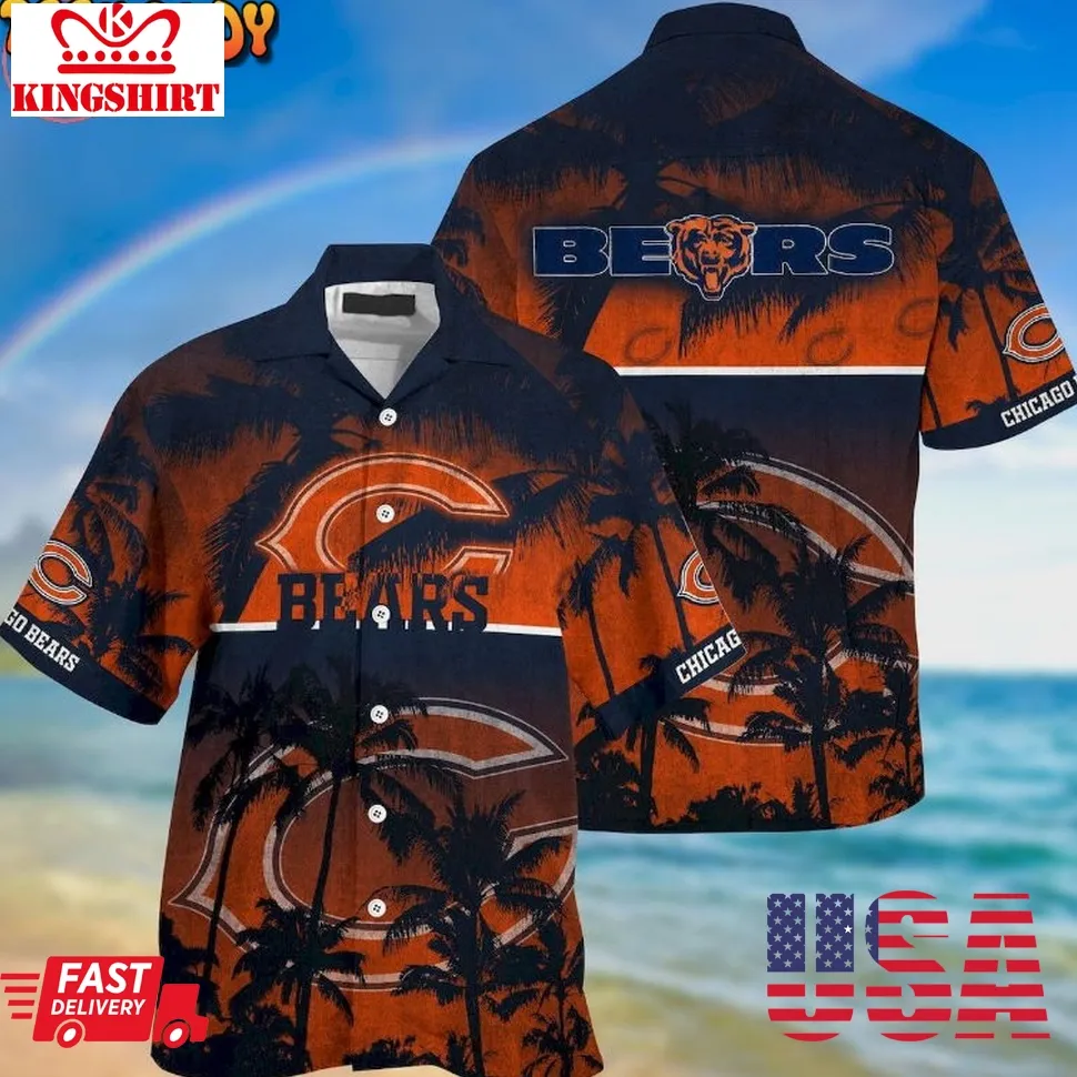 Chicago Bears Palm Hawaiian Shirt Unisex