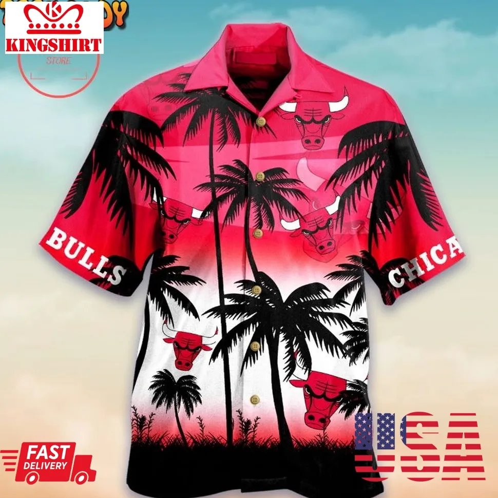 Chicago Bulls Palm Hawaiian Shirt Plus Size