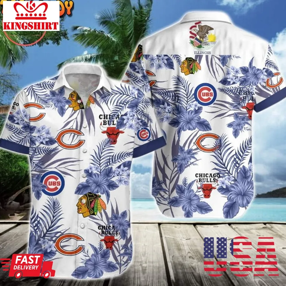 Chicago White Sox Bulls Blackhawks Bears Hawaiian Shirt Unisex