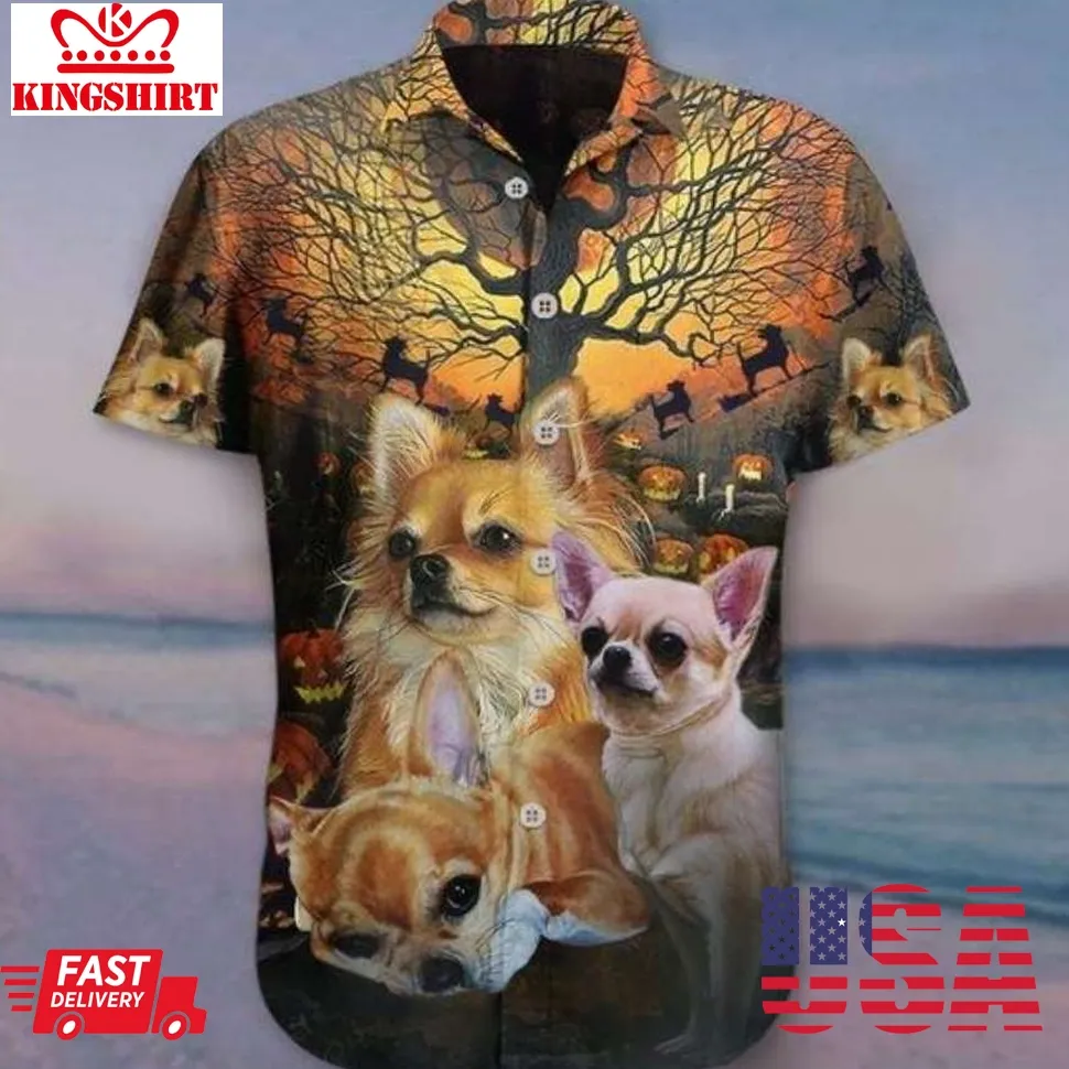 Chihuahua Halloween Hawaiian Shirt Plus Size