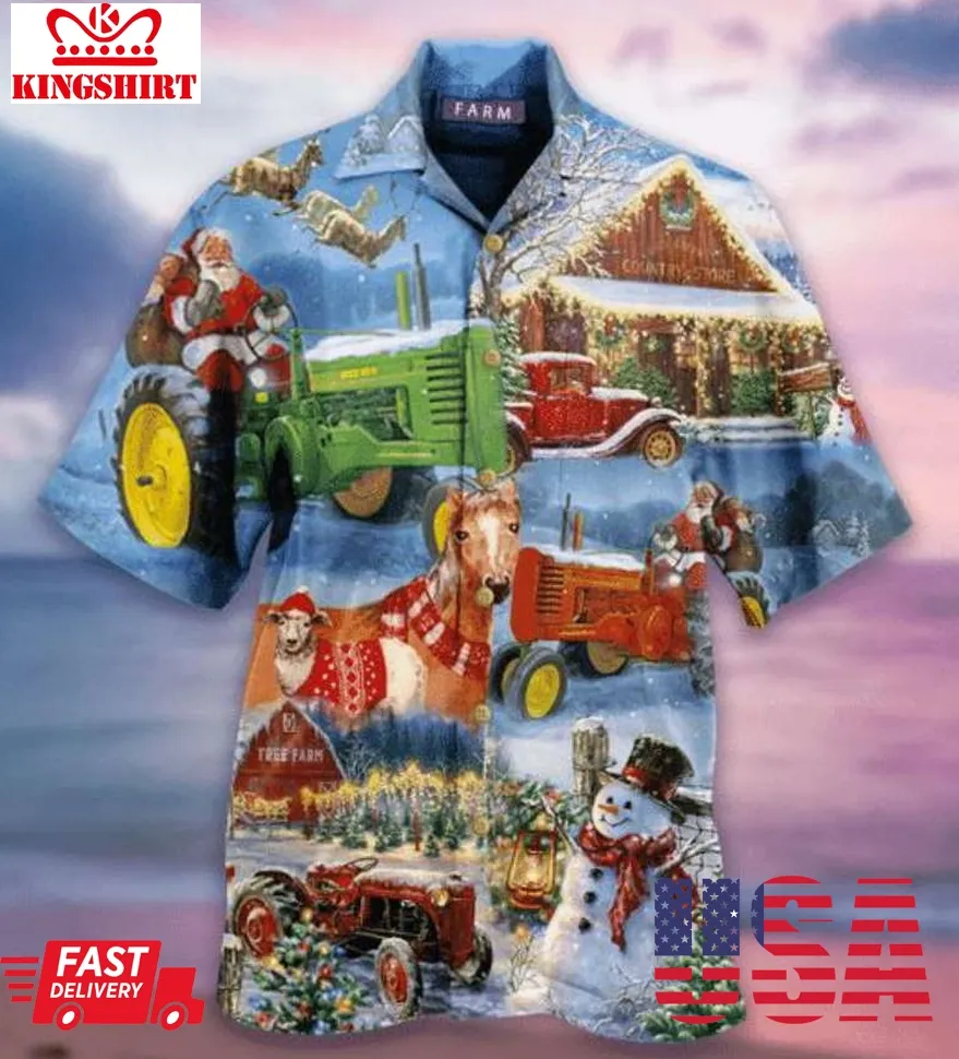 Christmas Farm Hawaiian Shirt Unisex
