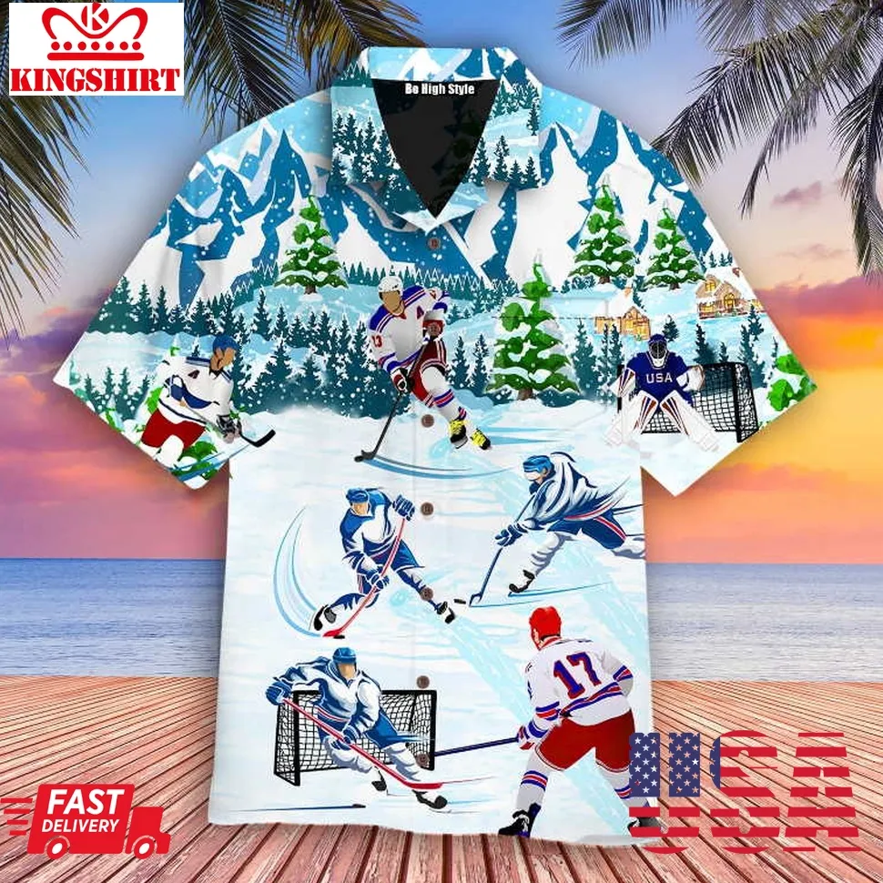 Christmas Hockey Lovers Hawaiian Shirt Unisex