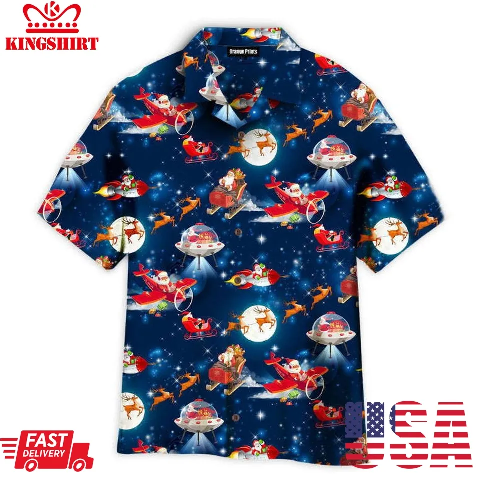 Christmas In Space Hawaiian Shirt Size up S to 5XL