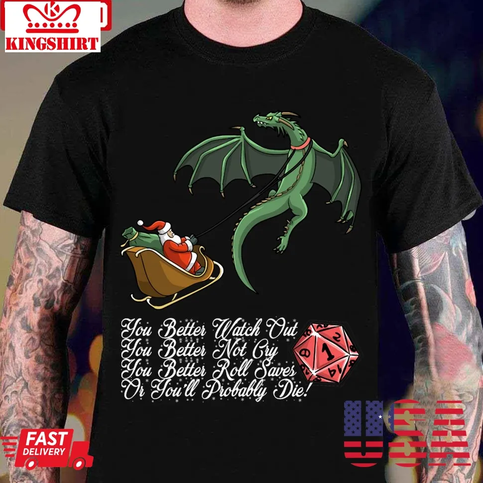 Christmas Jingle Santa Funny Dungeons And Dragons Dnd Unisex T Shirt Plus Size