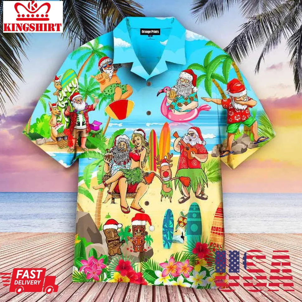 Christmas Mele Kalikimaka From Hawaii Hawaiian Shirt Size up S to 5XL