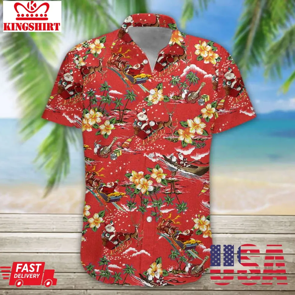 Christmas Santa Hawaiian Shirt Plus Size