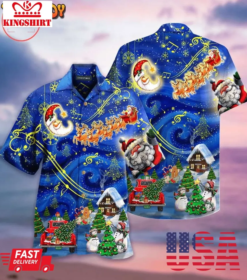 Christmas Sky Hawaiian Shirt Plus Size