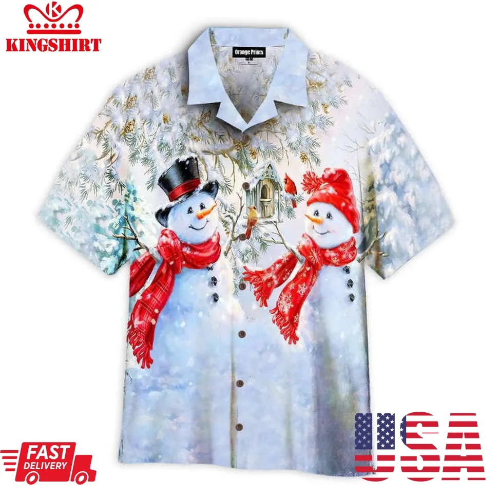 Christmas Snowman Hawaiian Shirt Plus Size