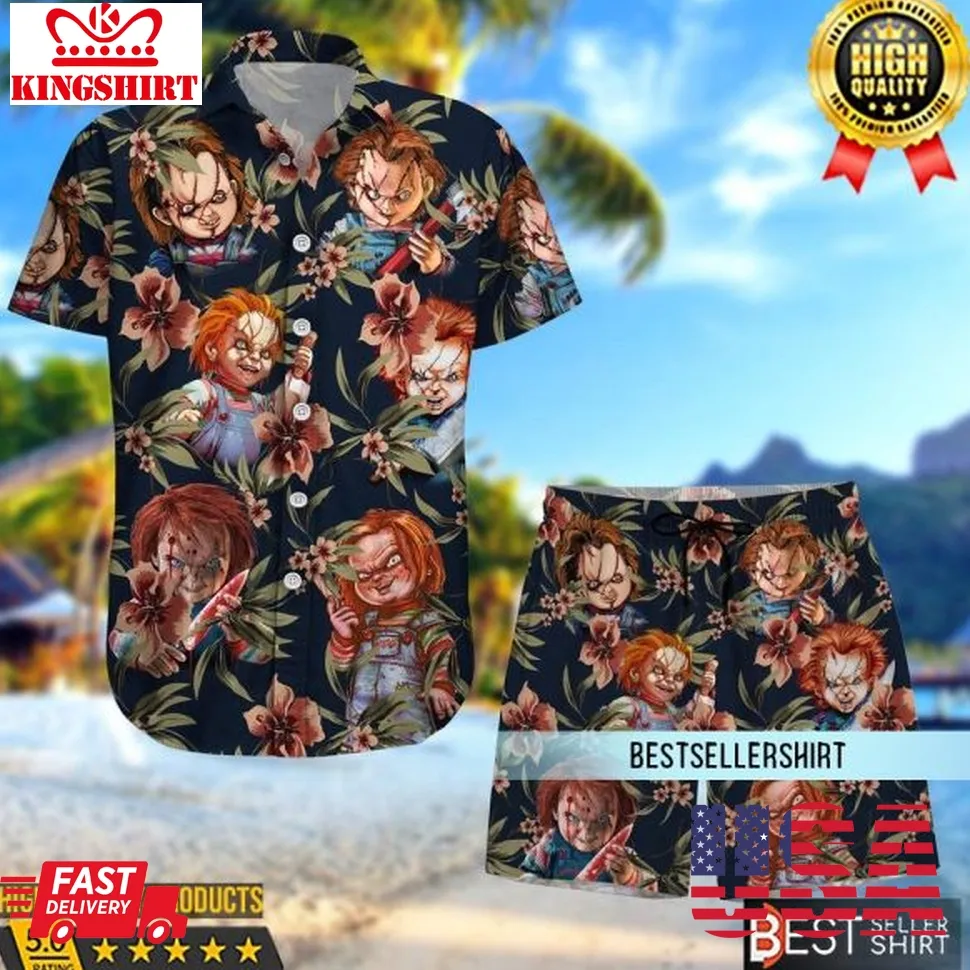 Chucky Hawaiian Shirt Childs Play Shorts Men Horror Gifts Unisex