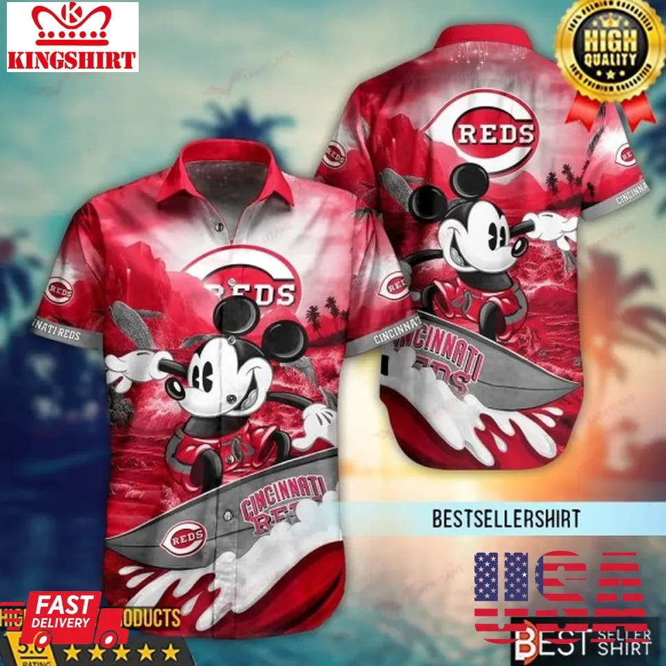 Cincinnati Reds Mickey Mlb Disney Hawaiian Shirt 2023 Size up S to 5XL