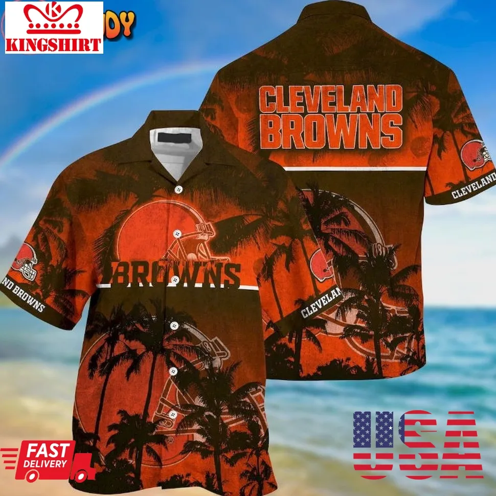 Cleveland Browns Palm Hawaiian Shirt Unisex