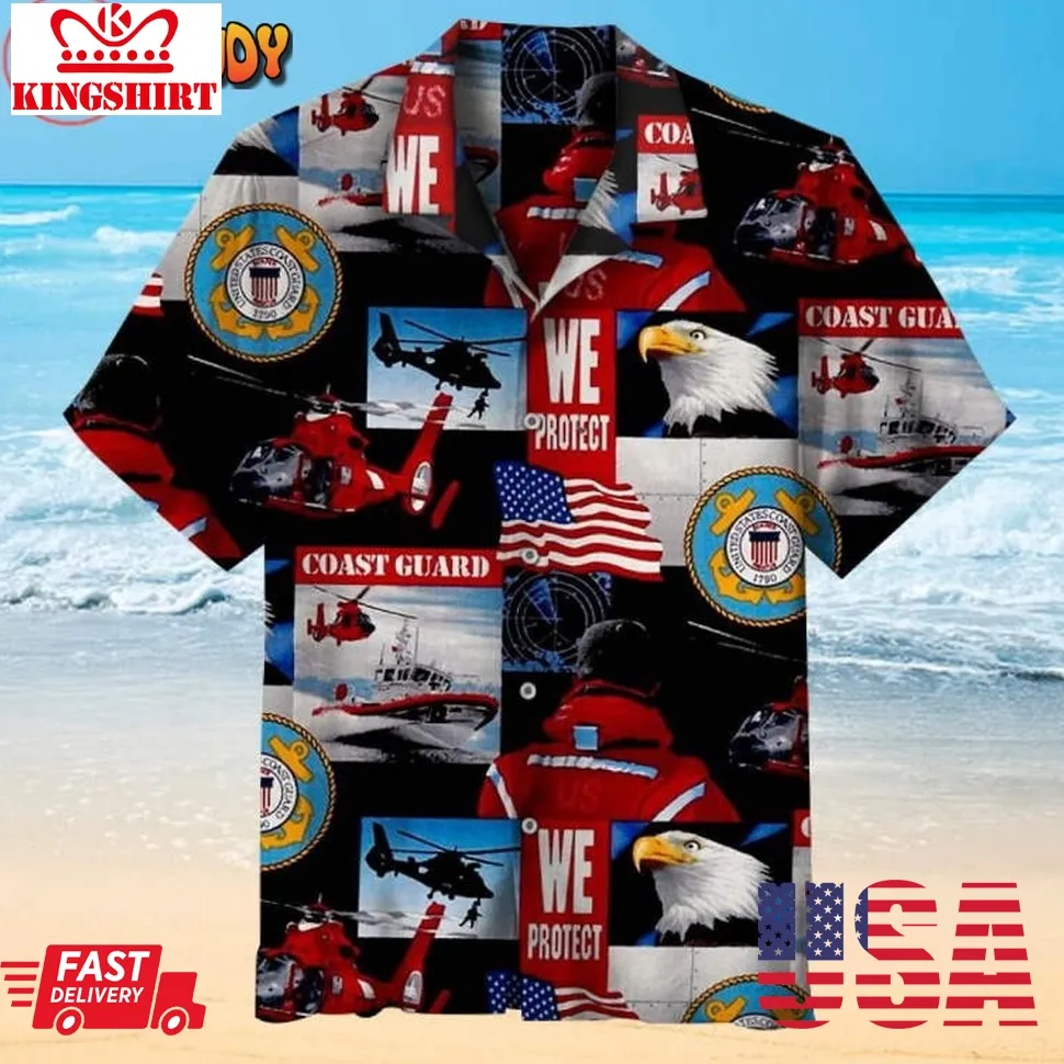 Coast Guard Hawaiian Shirt Plus Size