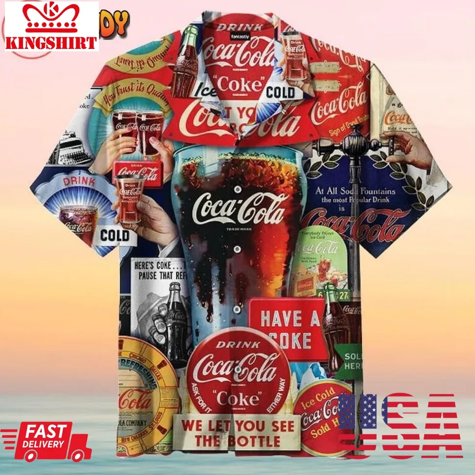 Coca Cola Decades Of Tradition Hawaiian Shirts Plus Size