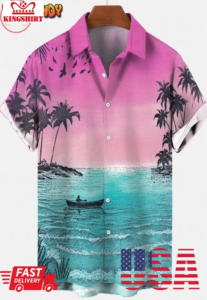 Coconut Tree Hawaiian Shirts Plus Size