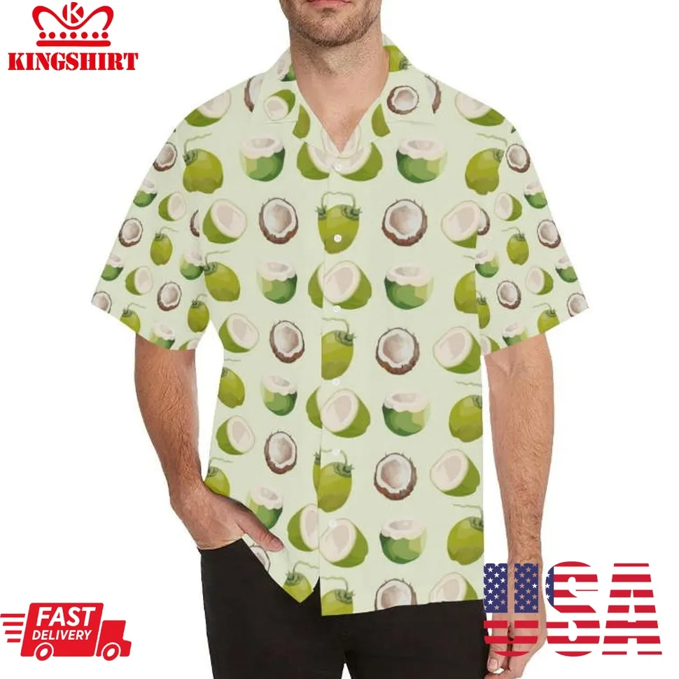 Coconut Tropical Hawaiian Shirt Size up S to 5XL