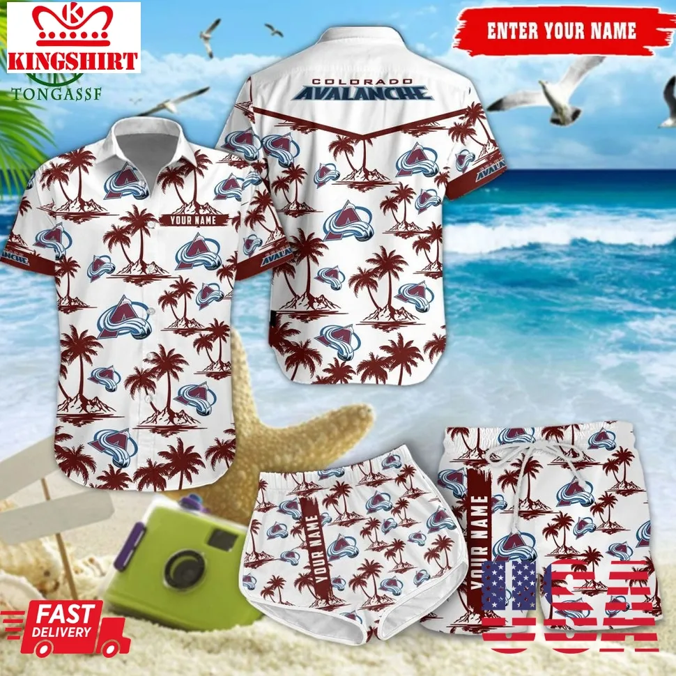 Colorado Avalanche Coconut Nhl Hawaiian Shirt Shorts Plus Size