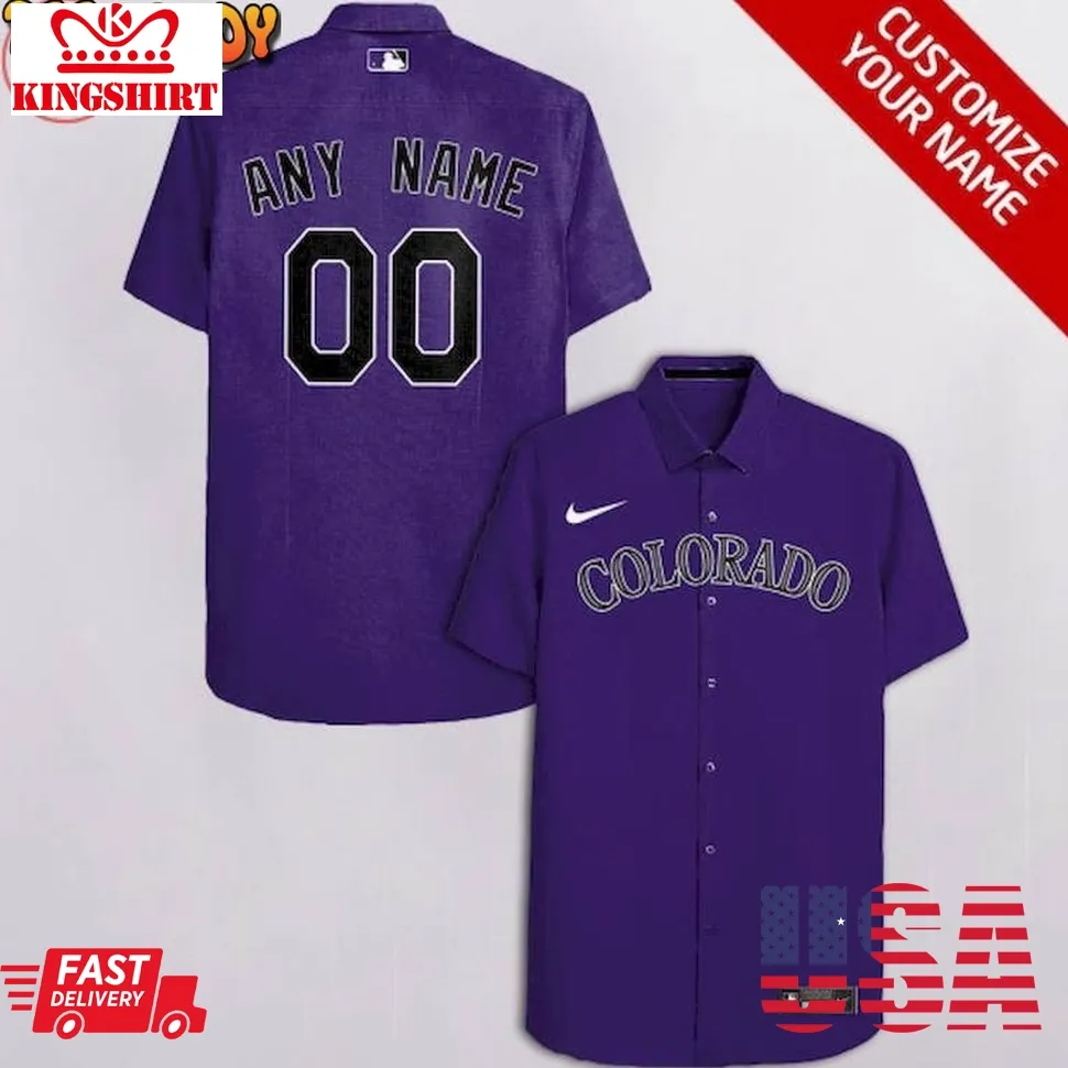 Colorado Rockies Customized Purple Hawaiian Shirt Size up S to 5XL