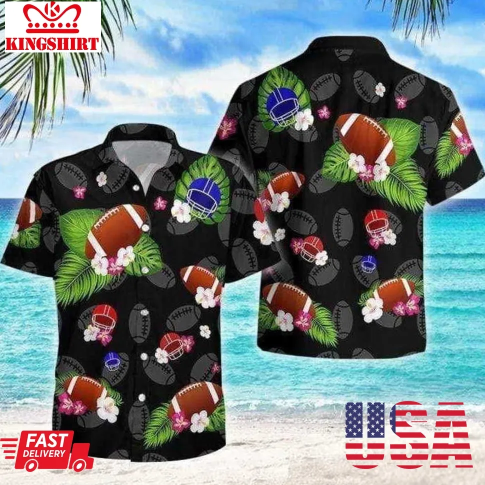 Colorful Football Summer Vibe Tropical Hawaiian Shirt Size up S to 5XL